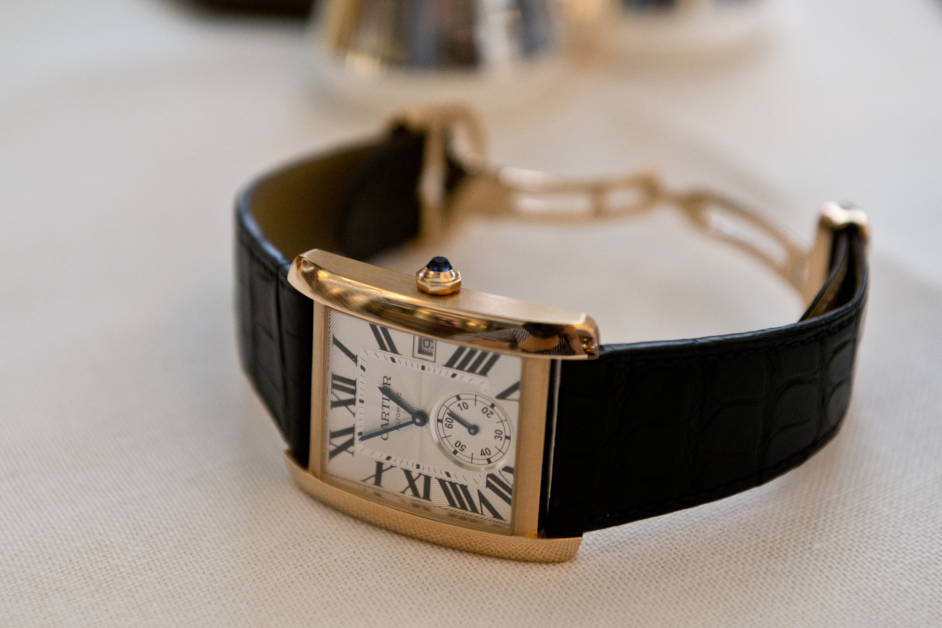 cartier tank mc on wrist