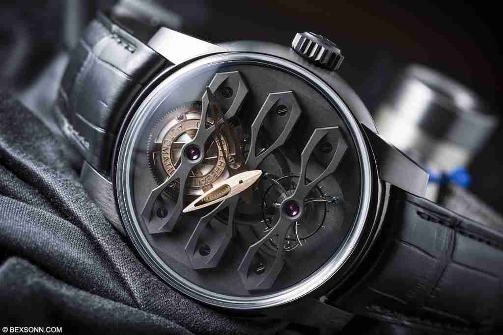 neo tourbillon with three bridges dlc titanium