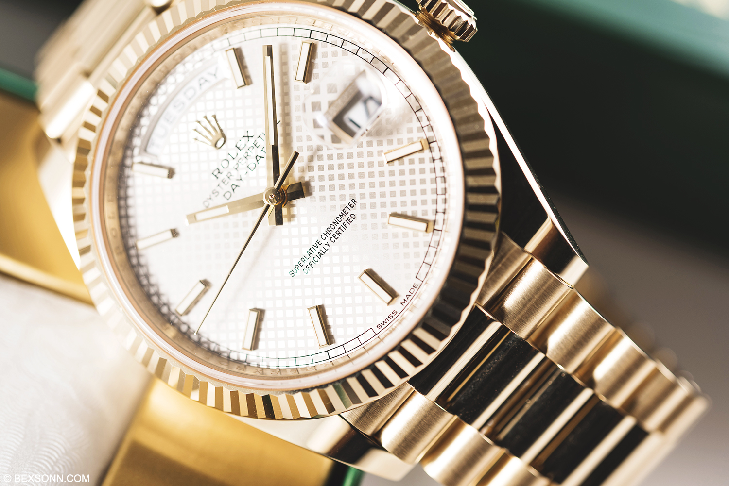 white gold rolex day date 40