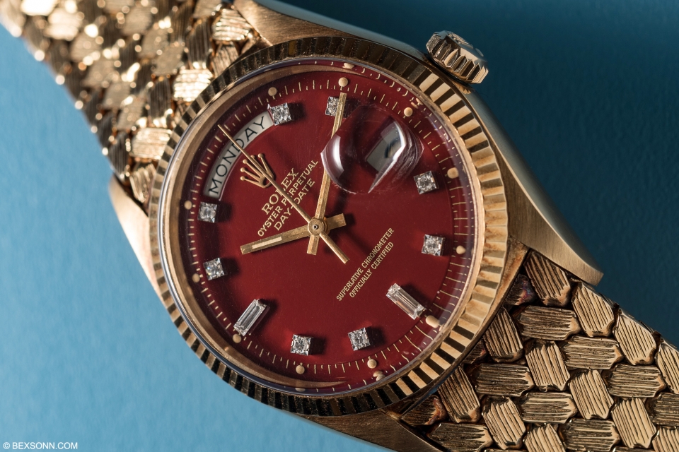 rolex burgundy dial